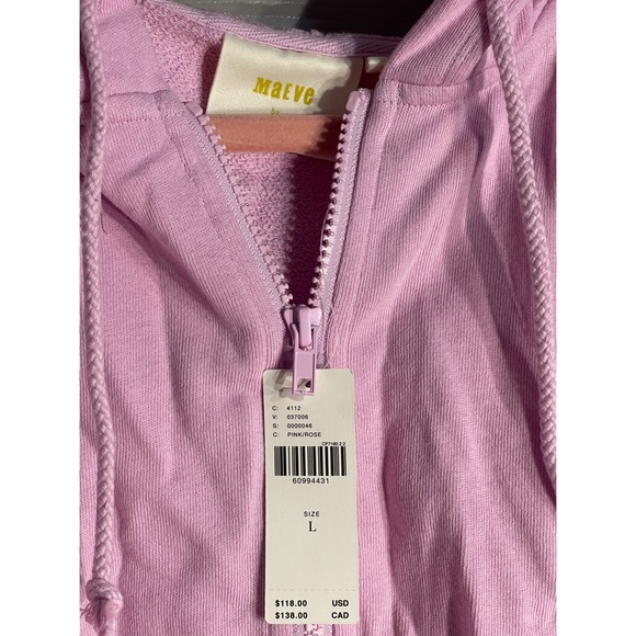 Anthropologie Maeve Cary Darted Zip-Up Hoodie NWT Size Large and Xtra Small - Picture 9 of 15